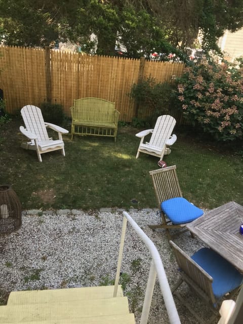 private back yard with grill