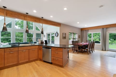 The kitchen is fully stocked.