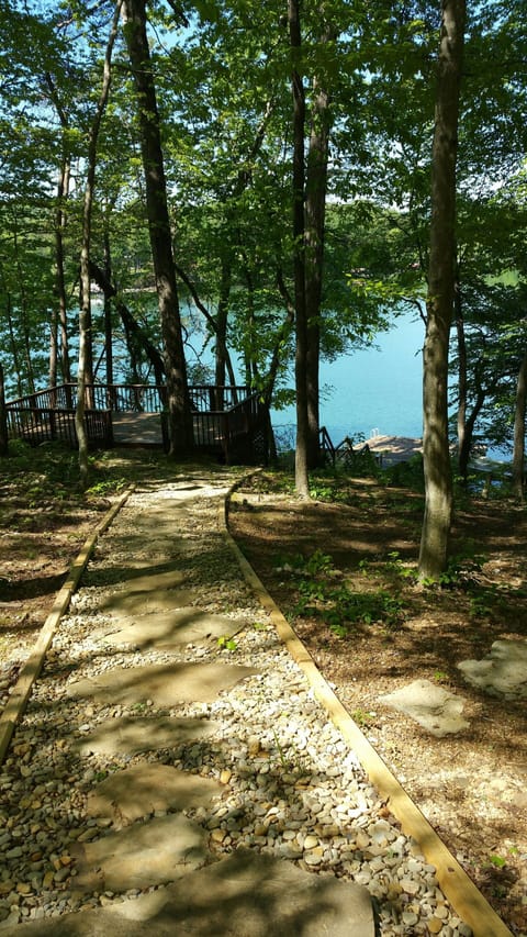 Gentle slope down to dock