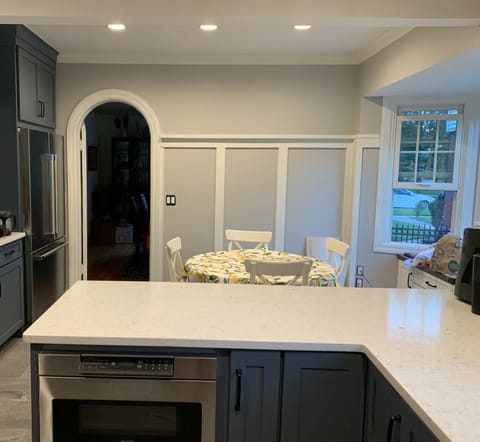 Kitchen counter and Breakfast nook.
