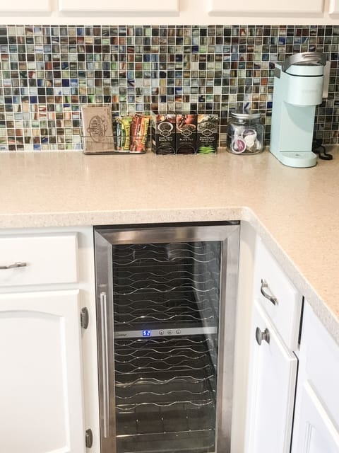 You'll find cooking staples like spices, condiments, pots/pans, utensils.