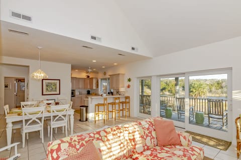 Kitchen, dining area and living room are open and spacious.  Perfect for a crowd