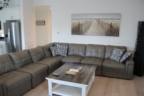 Extra Large Sectional Couch to watch 70" TV!  Custom Table for Puzzles and Games