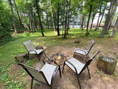 View of lake and fire pit