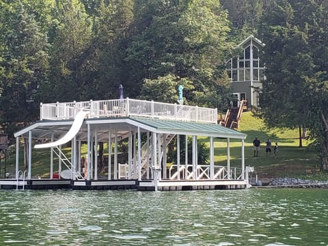 View of dock and house