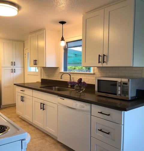 New kitchen counters with quartz counters