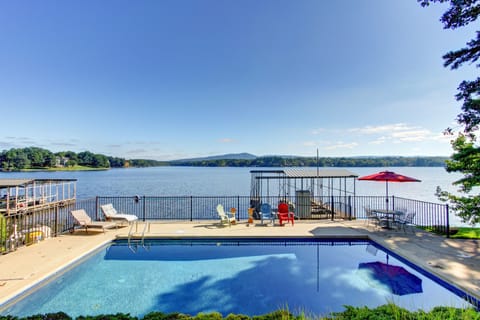 amazing view of mountains/lake from poolside 