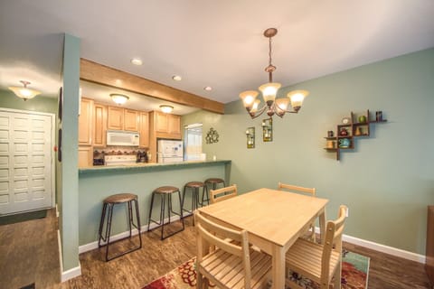 Fully stocked kitchen and dining seats for 8!