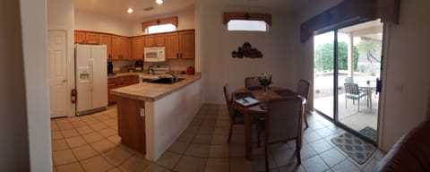kitchen and dining room