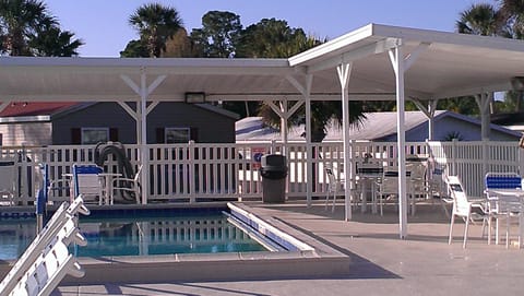 Pool by the Lake with Overhang