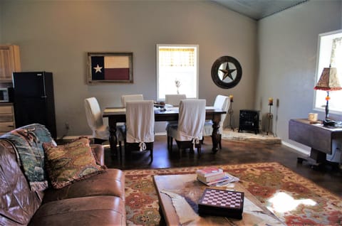 View from living room into dining area - gather and share your day's adventures!