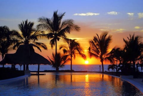 Sunset over the infinity pool
