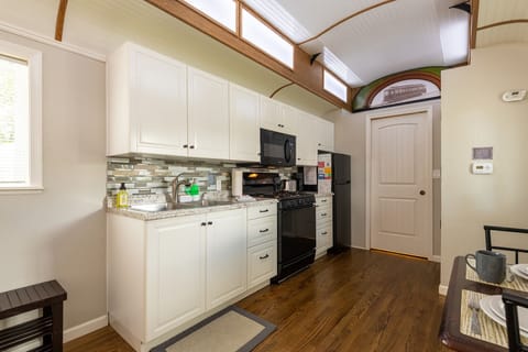 Plenty of overhead lighting and a touch of history all in one!