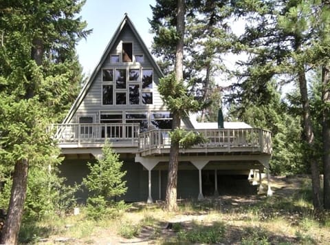 View of our lakefront cabin getaway from the beach.