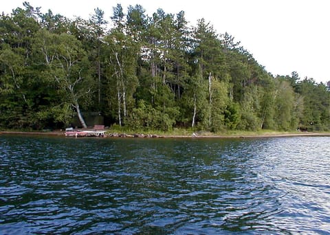 View of the 'Point" with dock.  Beach area is to the right.
