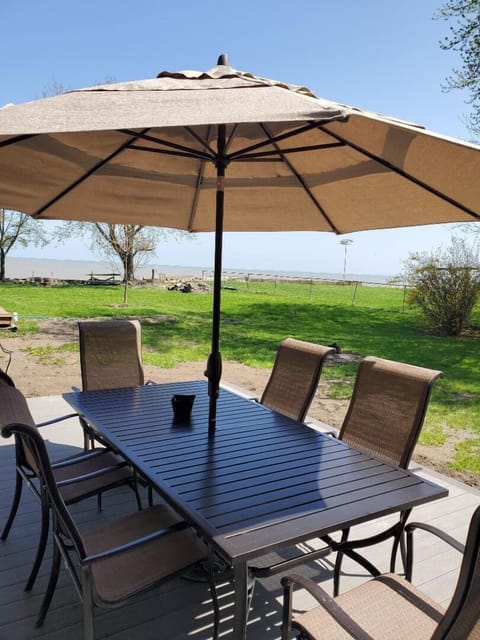 views of the lake from the newly added deck.