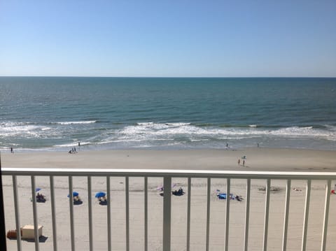 Enjoy the beach from your private patio.   