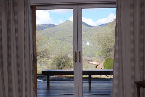 View from bed in downstairs master bedroom.