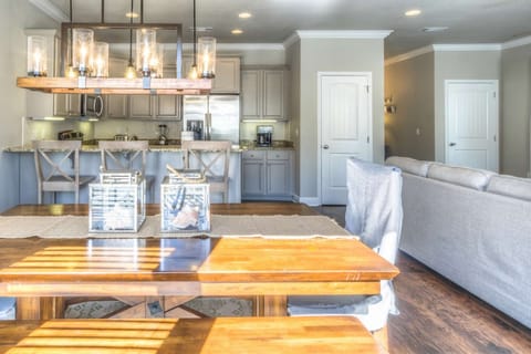 Enjoy eating dinner at this large picnic style dining table