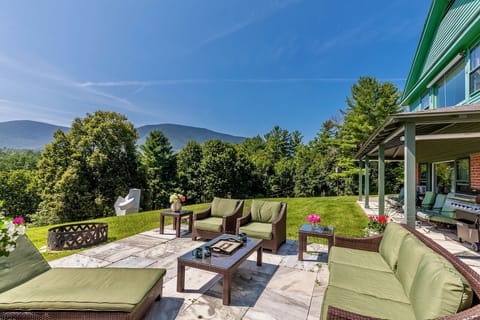 Dine al fresco with a bbq, fire pit and this view