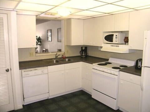 Newly renovated kitchen with porcelain countertop