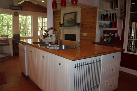 Kitchen with Fireplace