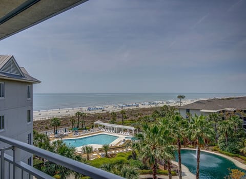 Balcony off the Living Room Offers Ocean and Pool Views at 2510 Sea Crest