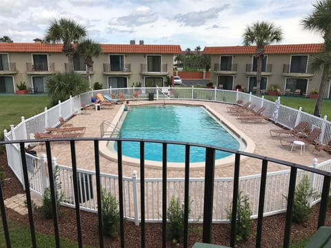 Two large heated pools in courtyard