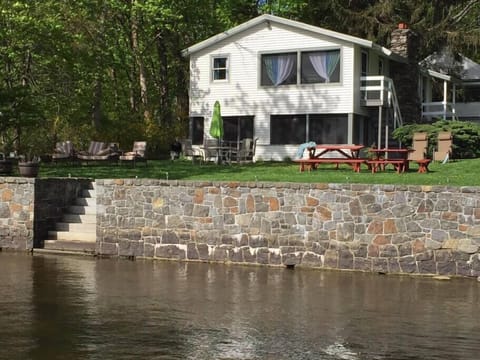 Front yard, facing lake.