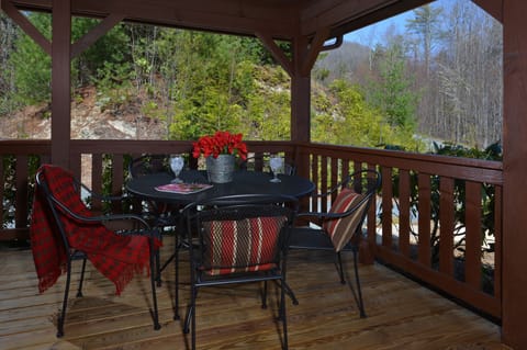 Enjoy dining on the wrap-around porch