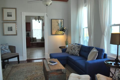 Beautiful and comfortable living room in your 1150 sq ft loft.  