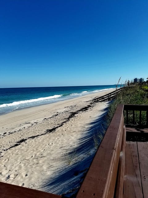 beach in front of condo. 