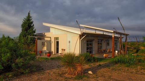 View of the front and north side of Casa Wilma
