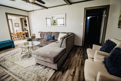 Spacious living room with a queen sleeper sectional sofa