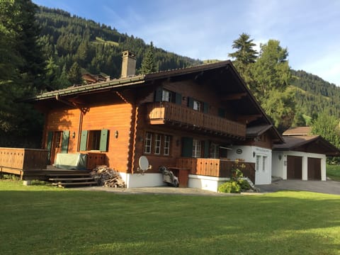 Chalet Hirschli, Rougemont. Morning sun at front, evening sun at side.