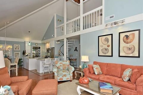 View of great room and loft