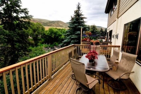 View from deck in Deck in summer, Eagle River below