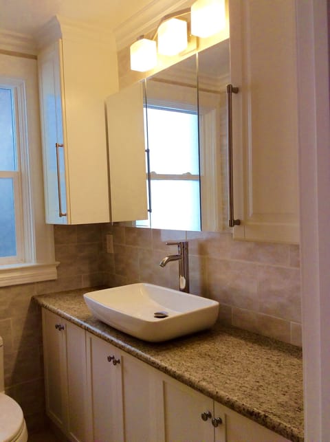 Bathroom has Tub shower combo