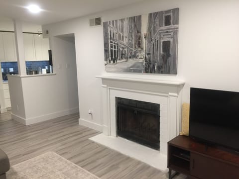 Den with 50" smart tv and cable