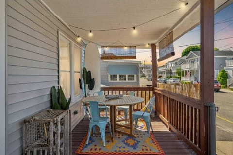 The front cottage boasts a large porch to relax, eat dinner and take in the ocean breeze.