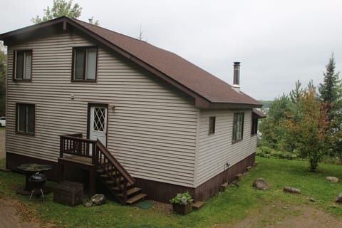 South side of cabin looking across Moose Lake