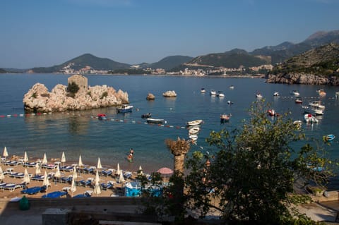 The sand beach is just 10 meters away from us