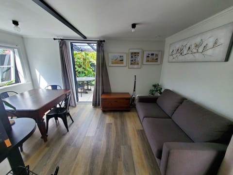 Dining and seating area (couch is a sofa bed for extra guests)