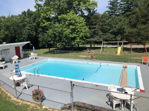 unit overlooks the pool and playground