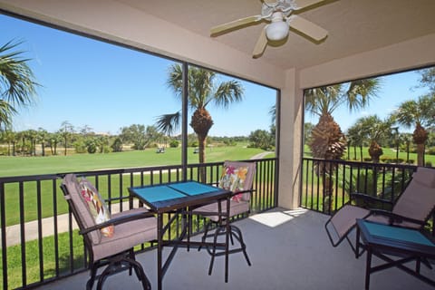 Sunrise & sunset lanai view features golf course and wetland preserve views.