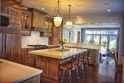 Kitchen looking over great room.