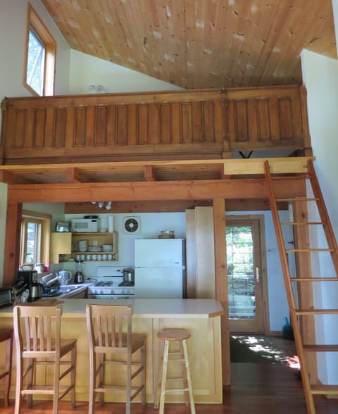 Kitchen with loft above