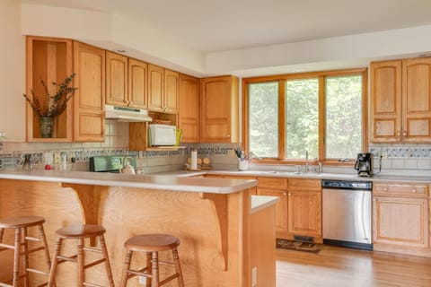 View of the kitchen from the dining room