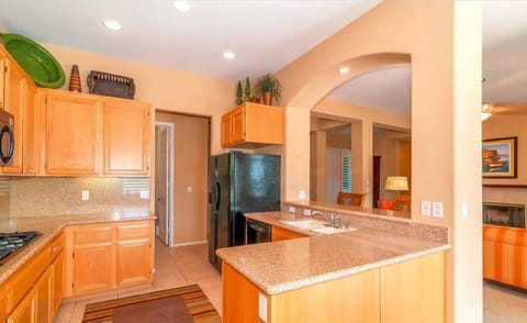 The fully stocked kitchen has everything you need to make a snack or a feast!