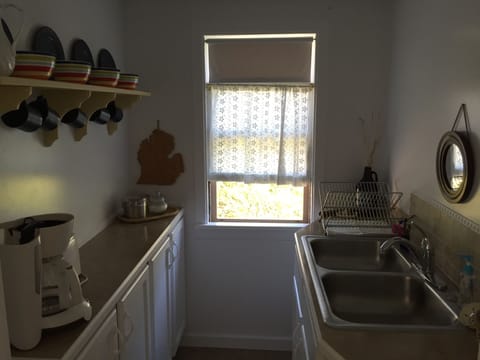 galley sink and cupboards